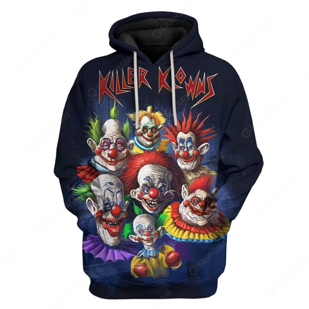 Gearhumans Custom Killer Klowns Apparel 1 Custom Killer Klowns Apparel HD-AT1191908 3D Custom Fleece Hoodies Hoodie S