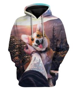 Custom T-shirt - Hoodies Corgi HD-GH3071916 3D Custom Fleece Hoodies Hoodie S 