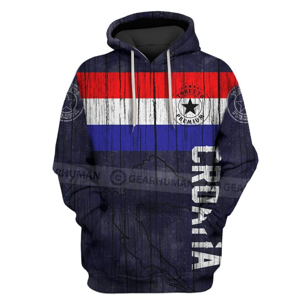 Gearhumans Custom T-shirt - Hoodies Croatia Apparel 1 Custom T-shirt - Hoodies Croatia Apparel HD-GH20819 3D Custom Fleece Hoodies Hoodie S