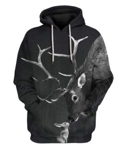 Custom T-shirt - Hoodies Deer With Rabbit HD-GH0781912 3D Custom Fleece Hoodies Hoodie S 