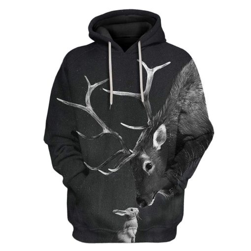 Custom T-shirt - Hoodies Deer With Rabbit HD-GH0781912 3D Custom Fleece Hoodies Hoodie S