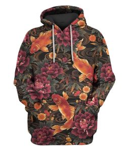 Custom T-shirt - Hoodies Gold carps and peonies Apparel HD-GH20811 3D Custom Fleece Hoodies Hoodie S 