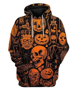 Custom T-shirt - Hoodies Halloween HD-GH0881906 3D Custom Fleece Hoodies Hoodie S 