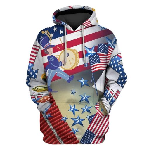 Custom T-shirt - Hoodies Independence Day of United States Apparel HD-GH20685 3D Custom Fleece Hoodies Hoodie S
