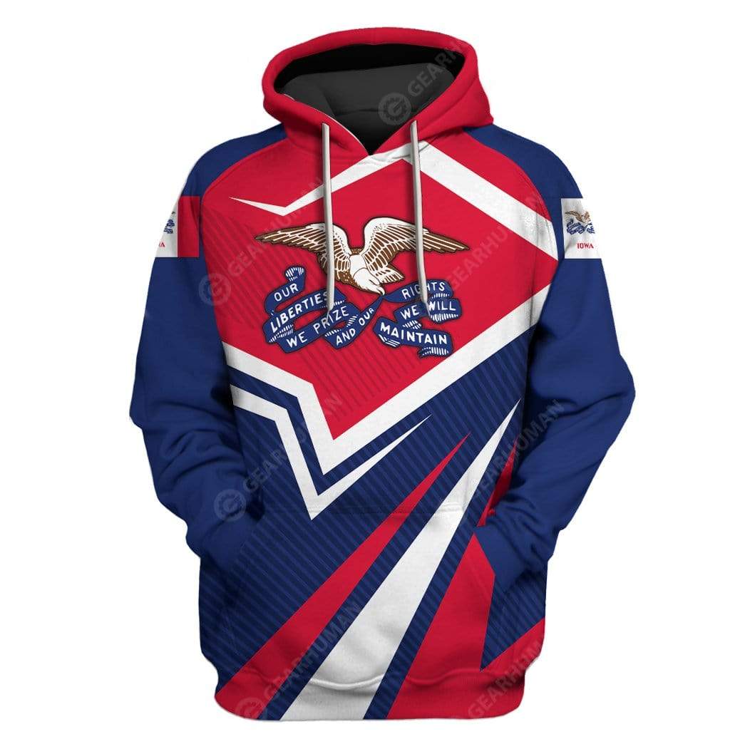 Gearhumans Custom T-shirt - Hoodies Iowa 1 Custom T-shirt - Hoodies Iowa HD-GH22008 3D Custom Fleece Hoodies Hoodie S