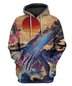 Custom T-shirt - Hoodies Japanese Ocean Nature By Rlon Wang Apparel H20807 3D Custom Fleece Hoodies Hoodie S 