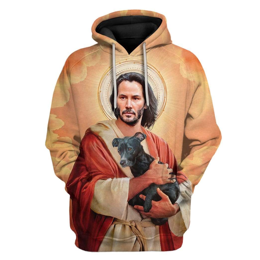 Gearhumans Custom T-shirt - Hoodies Keanu Reeves Holding A Puppy 1 Custom T-shirt - Hoodies Keanu Reeves Holding A Puppy H30703 3D Custom Fleece Hoodies Hoodie S