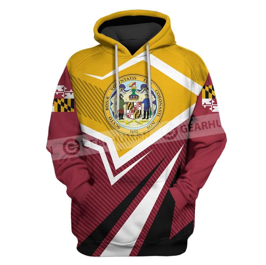Gearhumans Custom T-shirt - Hoodies Maryland Apparel 1 Custom T-shirt - Hoodies Maryland Apparel HD-GH20907 3D Custom Fleece Hoodies Hoodie S