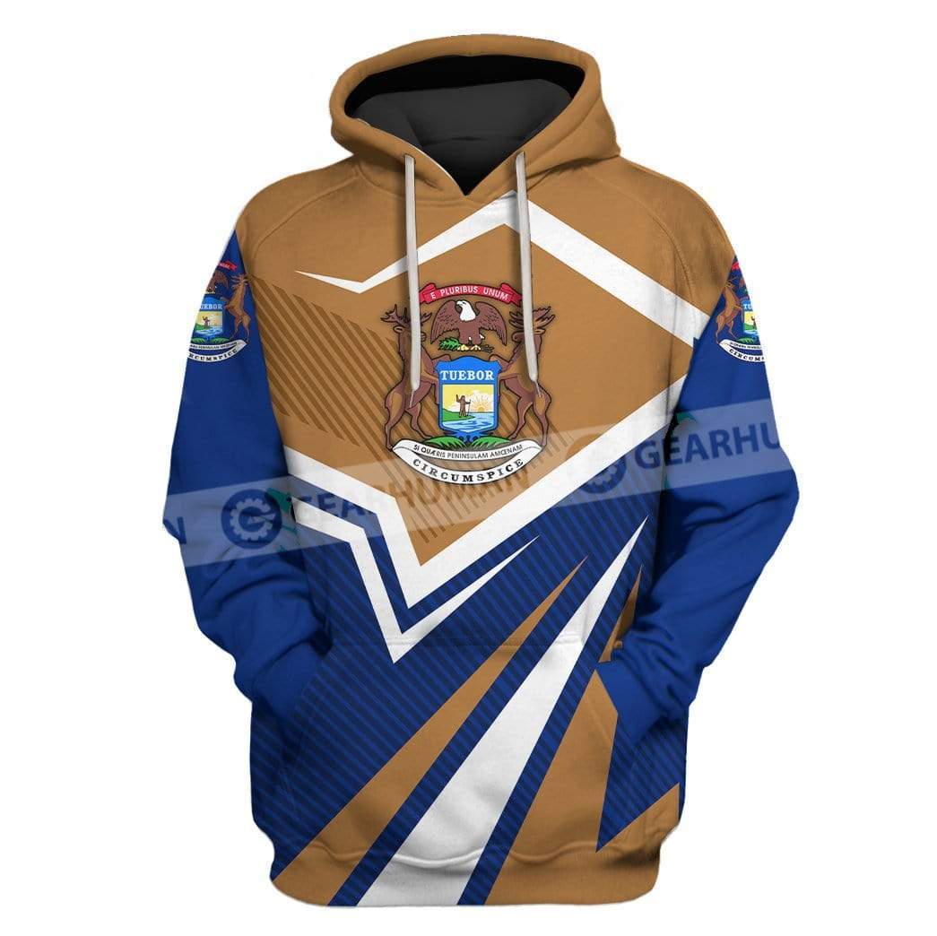 Gearhumans Custom T-shirt - Hoodies Michigan Apparel 1 Custom T-shirt - Hoodies Michigan Apparel HD-GH201000 3D Custom Fleece Hoodies Hoodie S