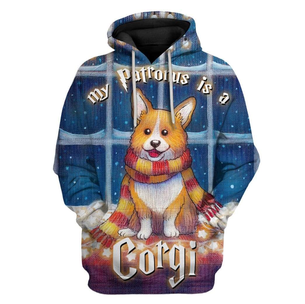 Gearhumans Custom T-shirt - Hoodies My Patronus Is A Corgi 1 Custom T-shirt - Hoodies My Patronus Is A Corgi HD-GH3071921 3D Custom Fleece Hoodies Hoodie S