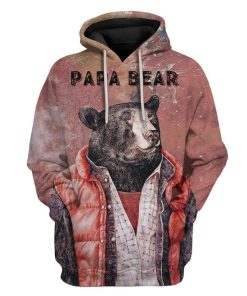 Custom T-shirt - Hoodies Papa Bear HD-GH0581907 3D Custom Fleece Hoodies Hoodie S 