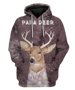 Custom T-shirt - Hoodies PAPA Deer HD-GH0581918 3D Custom Fleece Hoodies Hoodie S 