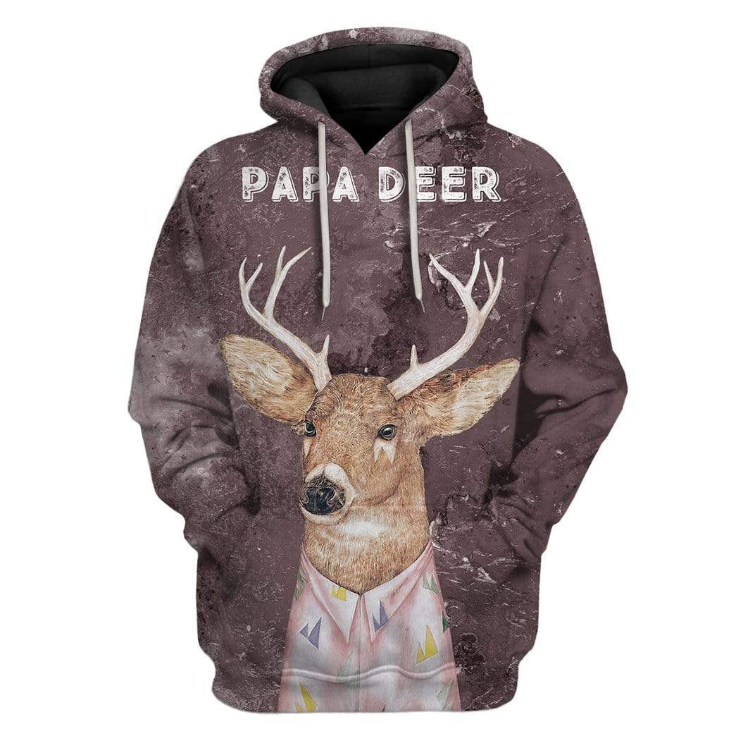 Gearhumans Custom T-shirt - Hoodies PAPA Deer 1 Custom T-shirt - Hoodies PAPA Deer HD-GH0581918 3D Custom Fleece Hoodies Hoodie S