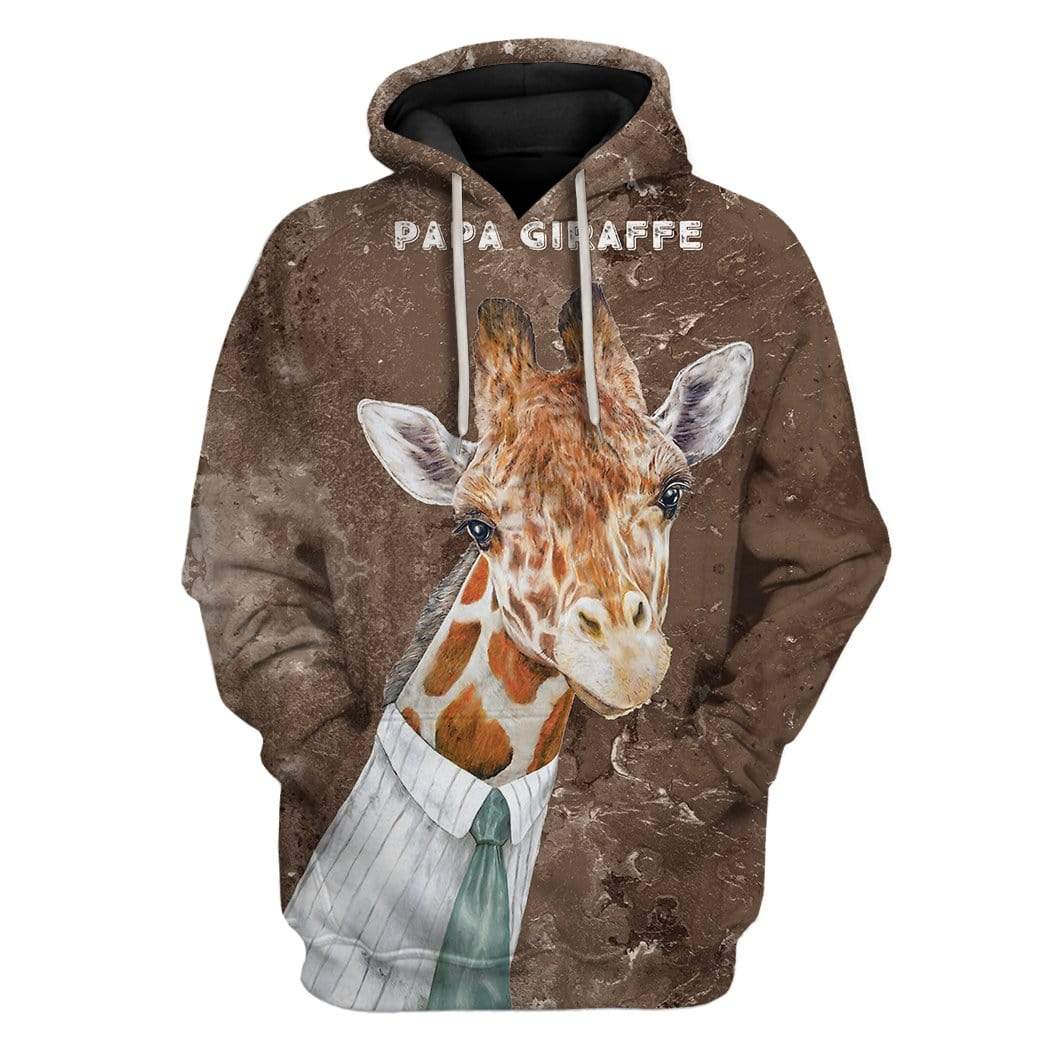 Gearhumans Custom T-shirt - Hoodies PAPA Giraffe 1 Custom T-shirt - Hoodies PAPA Giraffe HD-GH0581912 3D Custom Fleece Hoodies Hoodie S