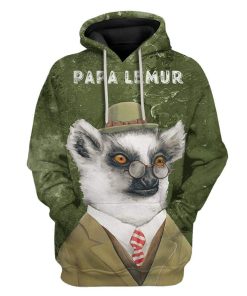 Custom T-shirt - Hoodies PAPA Lemur HD-GH0581923 3D Custom Fleece Hoodies Hoodie S