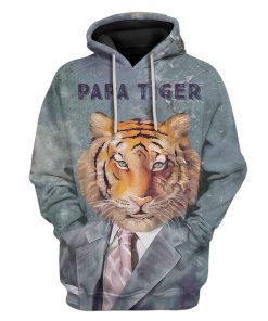 Custom T-shirt - Hoodies PAPA Tiger HD-GH0581925 3D Custom Fleece Hoodies Hoodie S