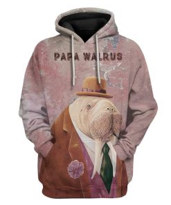 Custom T-shirt - Hoodies Papa Walrus HD-GH0581908 3D Custom Fleece Hoodies Hoodie S 