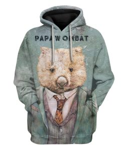 Custom T-shirt - Hoodies Papa Wombat HD-GH0581910 3D Custom Fleece Hoodies Hoodie S 