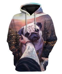 Custom T-shirt - Hoodies Pug HD-GH3071913 3D Custom Fleece Hoodies Hoodie S