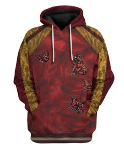 Custom T-shirt - Hoodies Skeleton And Butterfly Apparel HD-GH20893 3D Custom Fleece Hoodies Hoodie S 