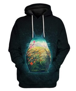 Custom T-shirt - Hoodies Totoro With Flowers HD-GH0881905 3D Custom Fleece Hoodies Hoodie S 