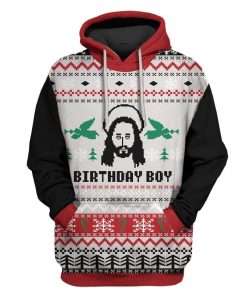 Custom T-shirt - Hoodies Ugly Christmas Jesus's Birthday Apparel HD-GH20652 3D Custom Fleece Hoodies Hoodie S 