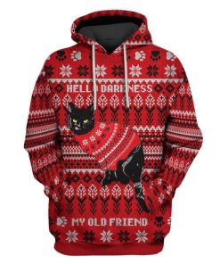 Custom T-shirt - Hoodies Ugly Christmas Men's Black Cat Crew Neck Apparel HD-GH20667 3D Custom Fleece Hoodies Hoodie S 