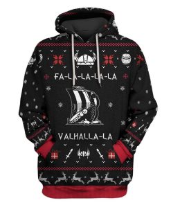 Custom T-shirt - Hoodies Ugly Christmas Valhalla Viking Apparel HD-GH20668 3D Custom Fleece Hoodies Hoodie S 