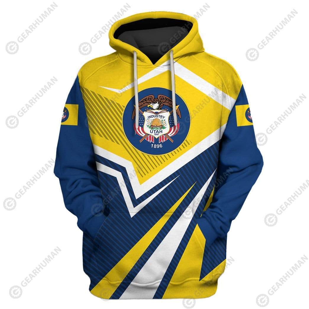 Gearhumans Custom T-shirt - Hoodies Utah 1 Custom T-shirt - Hoodies Utah HD-GH22010 3D Custom Fleece Hoodies Hoodie S