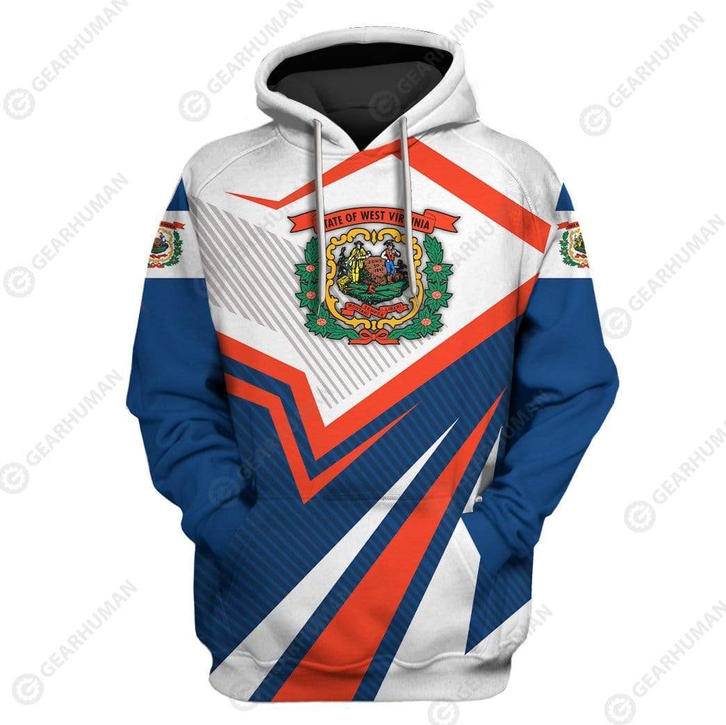 Gearhumans Custom T-shirt - Hoodies West Virginia 1 Custom T-shirt - Hoodies West Virginia HD-GH22016 3D Custom Fleece Hoodies Hoodie S