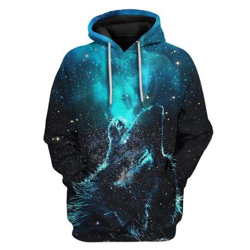 Custom T-shirt - Hoodies Wolf Galaxy HD-GH1281911 3D Custom Fleece Hoodies Hoodie S