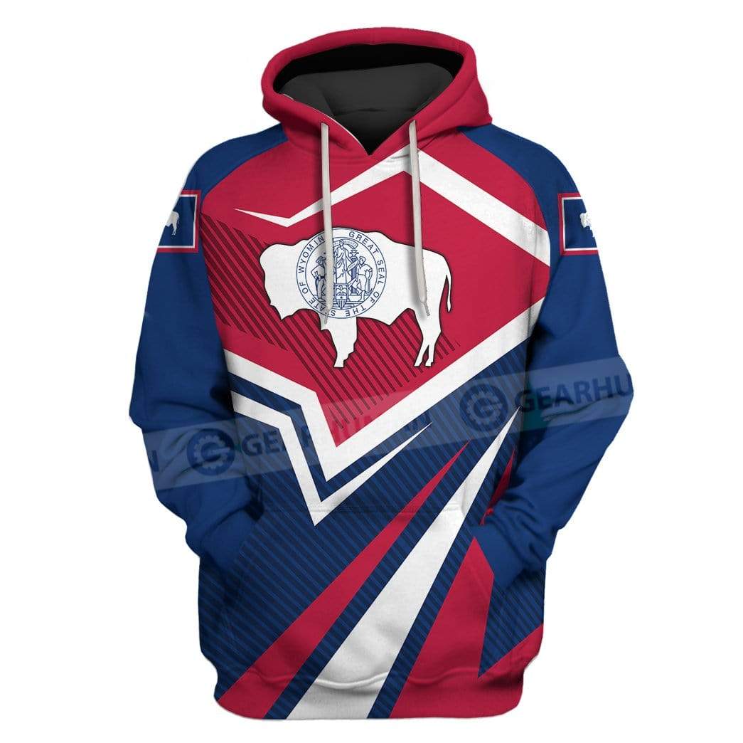 Gearhumans Custom T-shirt - Hoodies Wyoming Apparel 1 Custom T-shirt - Hoodies Wyoming Apparel HD-GH20832 3D Custom Fleece Hoodies Hoodie S