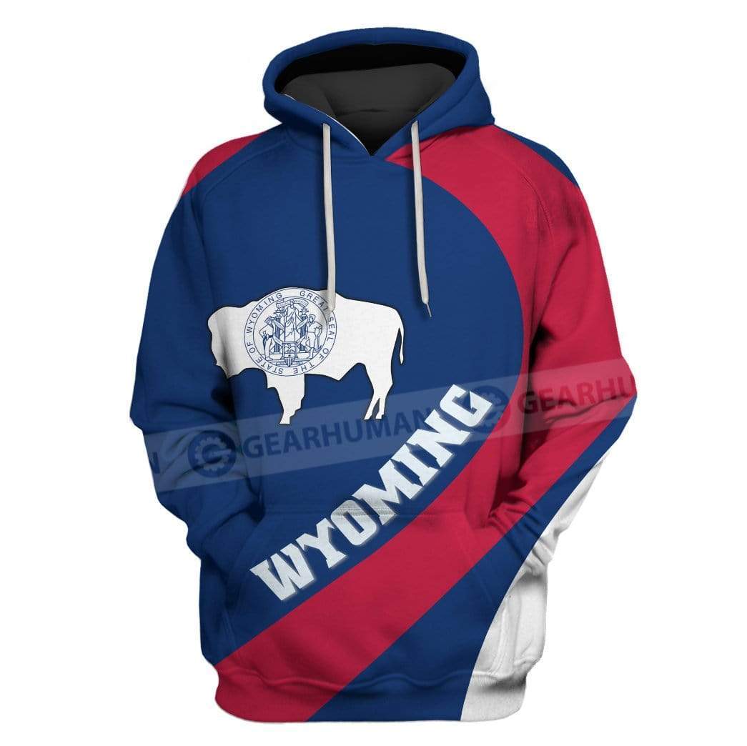 Gearhumans Custom T-shirt - Hoodies Wyoming Apparel 1 Custom T-shirt - Hoodies Wyoming Apparel HD-GH20841 3D Custom Fleece Hoodies Hoodie S