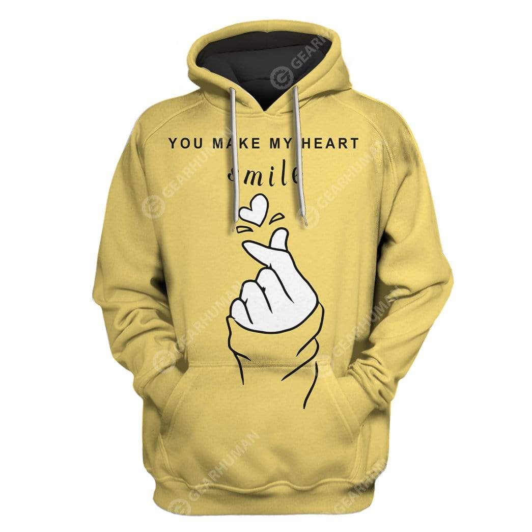 Gearhumans Custom T-shirt - Hoodies You Make My Heart Smile 1 Custom T-shirt - Hoodies You Make My Heart Smile HD-GH21072 3D Custom Fleece Hoodies Hoodie S
