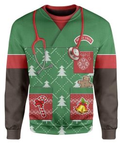 Custom T-shirt - Long Sleeves Ugly Christmas African American Nurse Christmas Sweater Jumper HD-GH20673 Ugly Christmas Sweater 