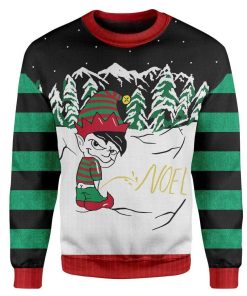Custom T-shirt - Long Sleeves Ugly Christmas Boy's Peeing Christmas Sweater Jumper HD-GH20651 Ugly Christmas Sweater 