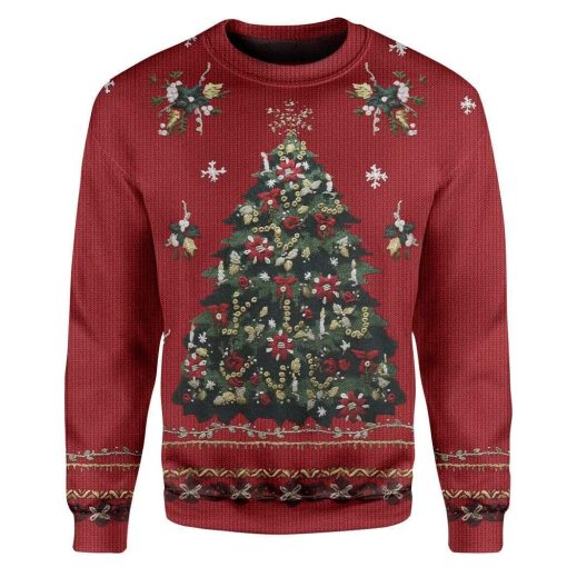 Custom T-shirt - Long Sleeves Ugly Christmas Carolina Colours Christmas Sweater Jumper HD-GH20666 Ugly Christmas Sweater