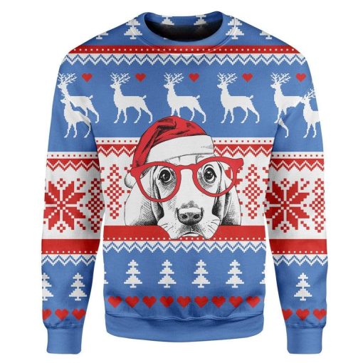 Custom T-shirt - Long Sleeves Ugly Christmas Dog Christmas Sweater Jumper HD-GH20738 Ugly Christmas Sweater