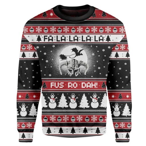 Custom T-shirt - Long Sleeves Ugly Christmas Fa La La La La Christmas Sweater Jumper HD-GH20657 Ugly Christmas Sweater