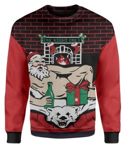 Custom T-shirt - Long Sleeves Ugly Christmas One Night Only Christmas Sweater Jumper HD-GH20659 Ugly Christmas Sweater 