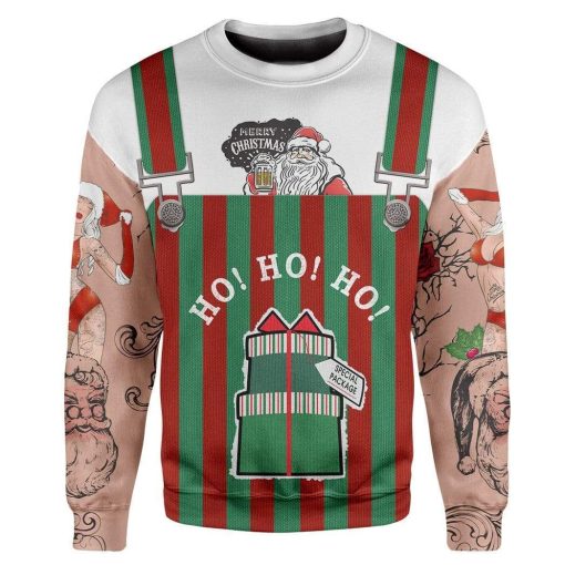 Custom T-shirt - Long Sleeves Ugly Christmas Santa Sweater Jumper HD-GH20650 Ugly Christmas Sweater