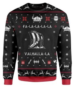 Custom T-shirt - Long Sleeves Ugly Christmas Valhalla Viking Christmas Sweater Jumper HD-GH20668 Ugly Christmas Sweater Long Sleeve S 