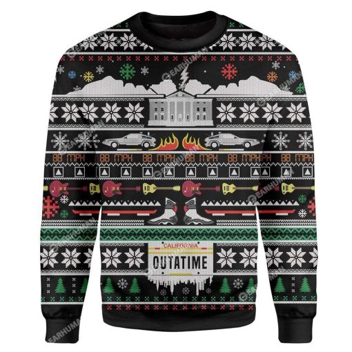 Gearhumans Custom Ugly Back To The Future Christmas Sweater Jumper 5 Custom Ugly Back To The Future Christmas Sweater Jumper HD-TA31101905 Ugly Christmas Sweater