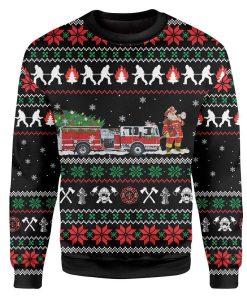 Custom Ugly Christmas Firefighter Sweater Jumper HD-DT22101903 Ugly Christmas Sweater Long Sleeve S 