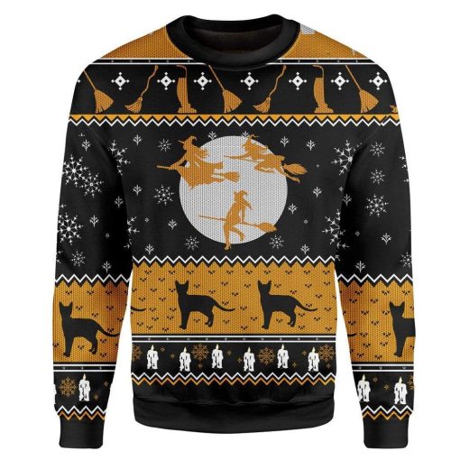 Custom Ugly Christmas Witch Sweater Jumper HD-TT24101903 Ugly Christmas Sweater Long Sleeve S