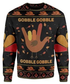 Custom Ugly Gobble Christmas Sweater Jumper HD-DT17101914 Ugly Christmas Sweater Long Sleeve S 