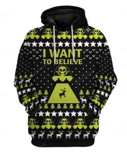 Custom Ugly I Want To Believe Apparel HD-TA31101906 3D Custom Fleece Hoodies Hoodie S