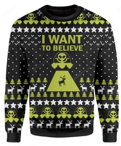 Custom Ugly I Want To Believe Christmas Sweater Jumper HD-TA31101906 Ugly Christmas Sweater