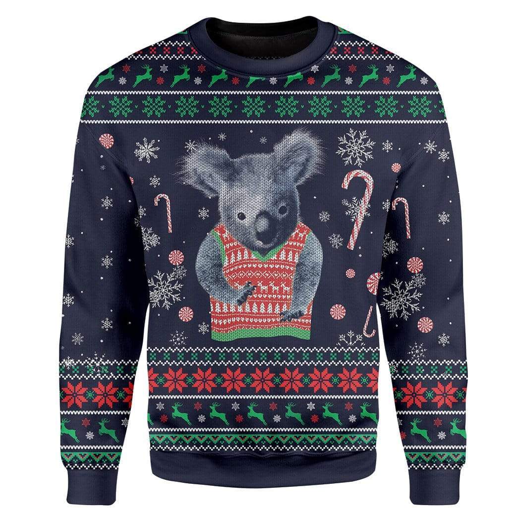 Gearhumans Custom Ugly Koala Christmas Long sleeve 2 Custom Ugly Koala Christmas Sweater Jumper HD-TA24101909 Ugly Christmas Sweater