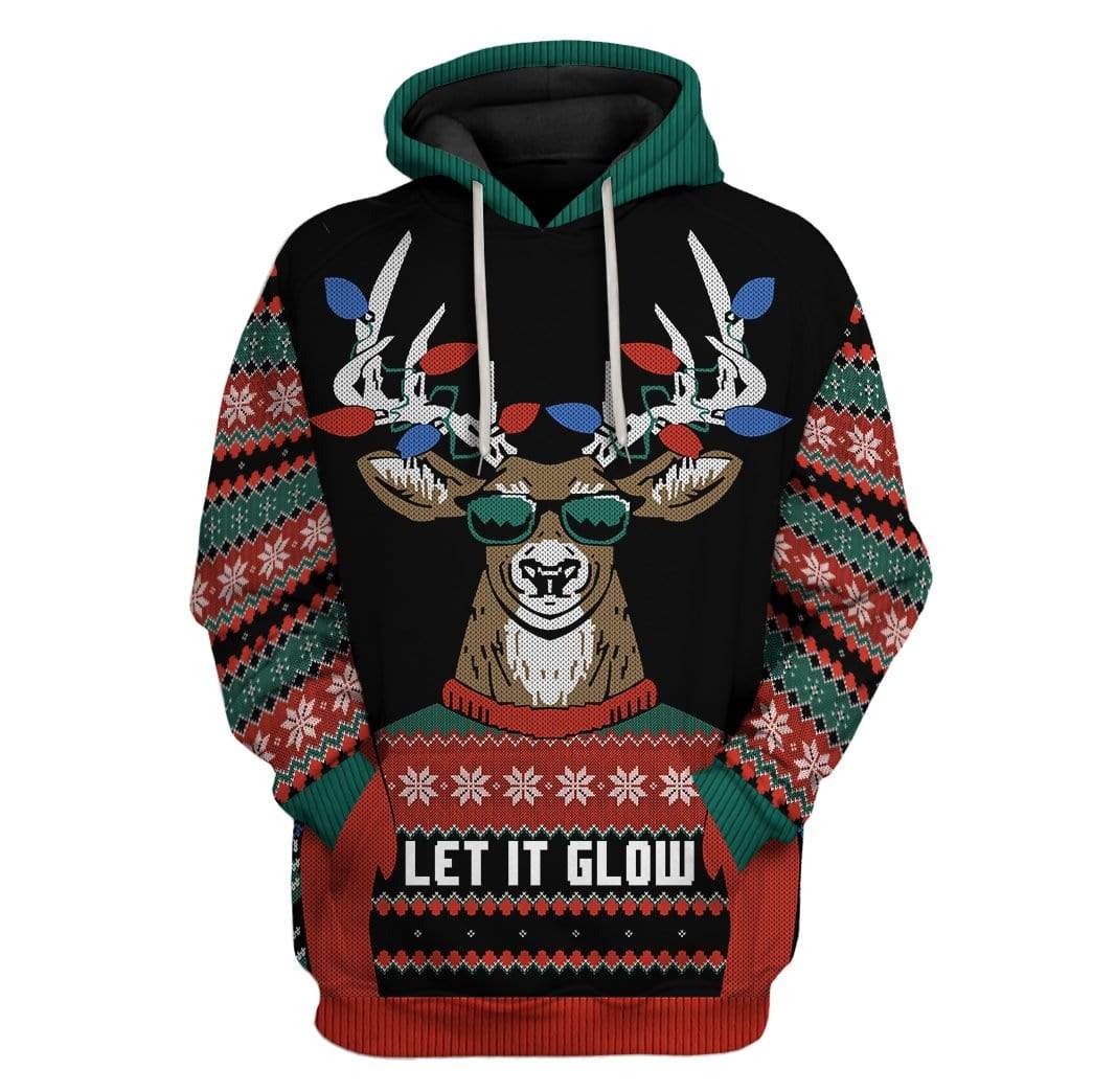 Gearhumans Custom Ugly Let It Glow Apparel 1 Custom Ugly Let It Glow Apparel HD-TA19101914 3D Custom Fleece Hoodies Hoodie S